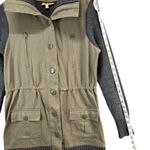 Princess Vera Wang Sweater Jacket Womens M Olive Gray Button Up Pockets Military Green Size M Photo 9