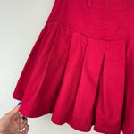 Vtg Y2K Corset Waist Red Pleated Mini Skirt Sz 2 High Rise Button Fly Photo 12