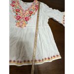 Savanna Jane Boho Festival Western Embroidered Top Women Large Colorful Peasant White Photo 4