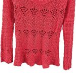 Lucky Brand  Open Knit Crochet Sweater Womens Size M Cotton Pullover Photo 5