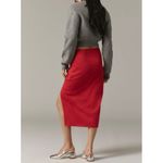 Maeve Anthropologie Womens Red Bow Slit Midi Pencil Skirt Size S Photo 1