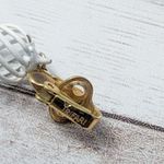 Trifari Vintage  Clip On Earrings Off White Dangle - Paint Chipping Photo 5