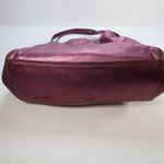 Coach  Hallie Pebble Leather Shoulder Bag Metallic Berry F80271 Hobo Redefined Photo 3