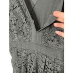 Free People  Mini Black Lace Plunge Neck Sleeveless Dress Size S Photo 9