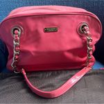 Kate Spade  Vintage Jasmine Nylon Satchel Bag Orange Double Gold Chain Purse Photo 2