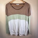 Madewell  Palmdale Pullover Womens Size Large Linen‎ Colorblock Sweater Prep Knit Photo 1