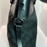 Gucci Black GG Mono Belted Shoulder Bag Bucket Tote, Silver Hardware Photo 3