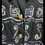 Maggie Barnes  Petite Jacket Blazer Navy Blue Size 2X Lagenlook Artsy Vintage 90 Photo 2