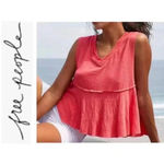 Free People 🆕 Bright Red Full Hearts Tank L 🆕 Photo 1