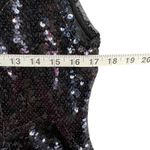 Free People  Sequin Illusion Dress L Black Fit Flare Cocktail Goth Glam Showgirl Photo 7