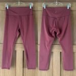 Zyia Active Berry Red Pear Moon Brilliant Hi-Rise 7/8 24" size 14-16 Photo 2