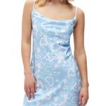 PacSun Blue Slip Dress Satin Hearts Mini M Beach Photo 0