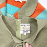 Vintage 60s Riviera Wool Twinset Womens 14 Stripe Cardigan Sweater Top Mod Retro Green Photo 11
