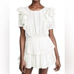 The Post White Ruffle Lace Trim Mini Dress Women’s Small Cotton Rayon Photo 1