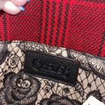 Carlos Santana NWOT  Red & Black Herringbone Clutch Wristlet w Tassel Photo 1