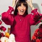 Kate Spade Pearl Button Cuff Ruffle Sweater Pink Size Small Photo 4