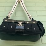 Forever 21 Black canvas shoulder bag with black and white stripe wide strap Photo 4