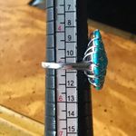 Authentic Sleeping Beauty Turquoise Sterling Silver Leaf Ring Size 5 Blue Photo 4