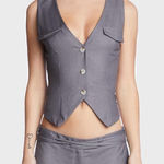 LIONESS  NWT Cinco Fitted Vest In Gray Photo 0