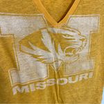 PINK - Victoria's Secret PINK Collegiate Collection Missouri Tigers Vintage Gold V Neck Tee Medium Photo 4