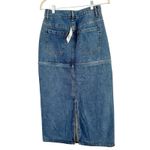 Forever 21 NWT  Blue Denim Zip Off Convertible Straight Maxi Skirt Size Small Photo 1