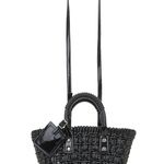 8 Other Reasons Black Woven Tote Bag Top Handle Shoulder Strap 8x7.25 x4.5 NEW Photo 5