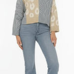 Beverly Hills Polo Club POL Sweater Womens Size S Beige Blue Pullover V-Neck Cable Knit Cozy Casual Photo 0