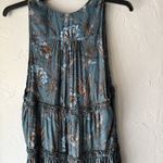 Free People Top Womens Small Blue Floral Boho Sleeveless Ruffle Tiered Summer Photo 8