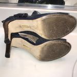 Louise et Cie  Women’s Olivia 2 Leather Navy Blue Cut Out Stacked Stiletto Heels Photo 7