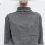 ZARA  Grey Wool Blend Mock Turtleneck Long Sleeve Women’s Blouse Top Size Small Photo 1