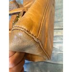 Cynthia Rowley Tan Leather Satchel Handbag Top Handle Bag Brass Lock Photo 6