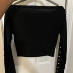 SheIn Cropped Long Sleeve Pearl Sweater Photo 1