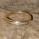14K Yellow Gold Ring Wedding Band 585 Unisex Channel Set Round Natural Diamonds Photo 1