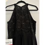 Nightway Women’s  Sexy Black Lace Sequin Halter Mini Cocktail Dress Clubwear Sz 8 Photo 3