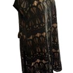 Love, Fire Love Fire Black Lace Nude Lining Trapeze Cocktail Dress Photo 4