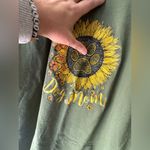 Pawz Paws Dog Mom Green T-Shirt with Sunflower and Paw Print Design Photo 1