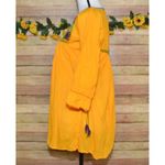 None Handmade Yellow Rococo Embroidered Floral Mexican Blouse Tunic Top Size S Photo 5