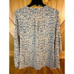 BKE  Boutique Sheer Button down Blouse Top Size Small Animal Print Peach/gray (39 Photo 4