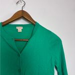 J.Crew  Classic The Caryn Green Long Sleeve 100% Cotton Cardigan Sweater Photo 4