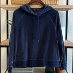 J.Crew Velour Navy Pullover Hoodie w/Side Pockets, Small Photo 0