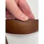 Brown Leather Belt Full Grain Silver Buckle Handcrafted in America Size 30 75 Photo 2