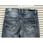BLACK Medium Wash‎ Bootcut Blue Jeans Denim Pocket Stitching Size 28x30 Photo 6