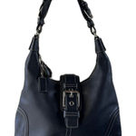 Coach Vintage Y2K RARE   7563 Hampton Black Leather Buckle Soho Hobo Shoulder Bag Photo 0