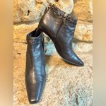 PREVATA Black Soft Leather Short Ankle High Heel Side Zip Boots Booties 7.5 Photo 1