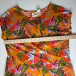 C&C California  Tropical Leaf Print Linen Top Medium Multicolor Lightweight Artsy Photo 6