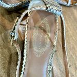 Elie Tahari Women’s Snakeskin Strappy Wedge Sandals Tan Size 9 39.5 EUC Photo 5