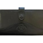 Vintage Ghurka Marley Hodgson MH Logo Black Leather Snap Tab Checkbook Wallet Photo 0