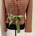 INC International Concepts NWT Cosmopolitan Tweed blazer with Satin Green Bow 6P Pink Photo 2