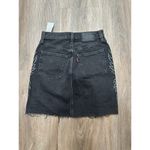 Levi's ‎ High Rise Deconstructed Button Fly Studded Denim Premium Skirt Size 24 Photo 2