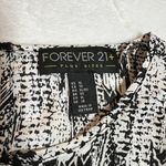 Forever 21 + Crewneck Abstract Print Blouse w/ Mesh Trim Size X-Large Neutral Photo 3